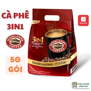 Cà Phê Hòa Tan Highlands 3 in 1 50 gói x 17g Cà phê Highland 50 gói Bao bì