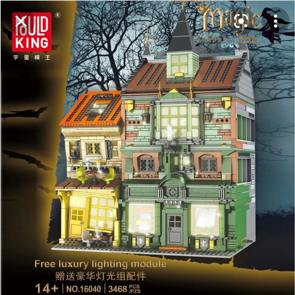 Mould King 16040 ( Xếp Hình Harry Potter Magic Book Store Thư Viện Phép Thuật 3468 Mảnh )