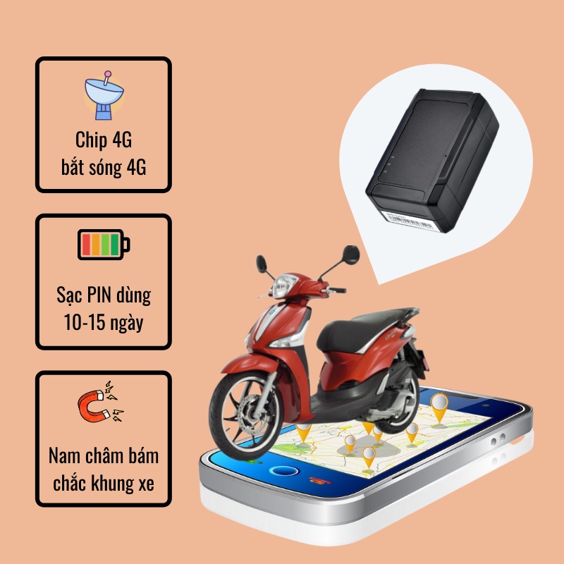 Định vị A9 chip 2G dòng định vị không dây sạc PIN dùng 20 ngày không cần lắp đặt nghe âm thanh xung quanh tặng SIM 4G