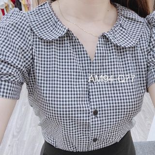 Áo sơ mi kẻ cổ sen