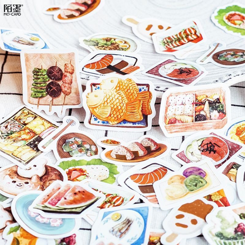 Sticker 45 - 46 tấm chủ đề đồ ăn Nhật 🍕 - Cappo Shop