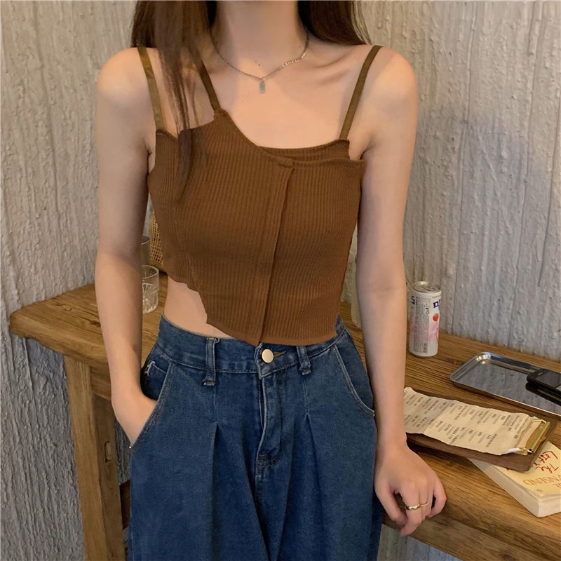 Áo Hai Dây Giả Hai Mảnh Thời Trang Mùa Hè 2022 Cho Nữ