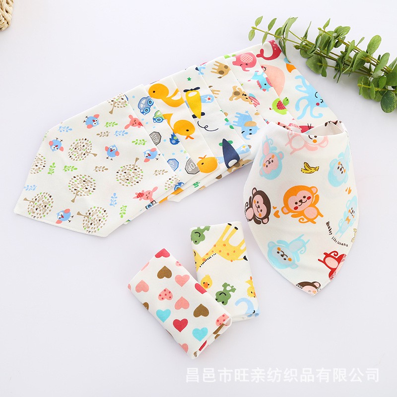 Yếm tam giác cotton quàng cổ cho bé có cúc bấm điều chỉnh tiện lợi, khăn yếm giữ ấm cổ cho trẻ sơ sinh