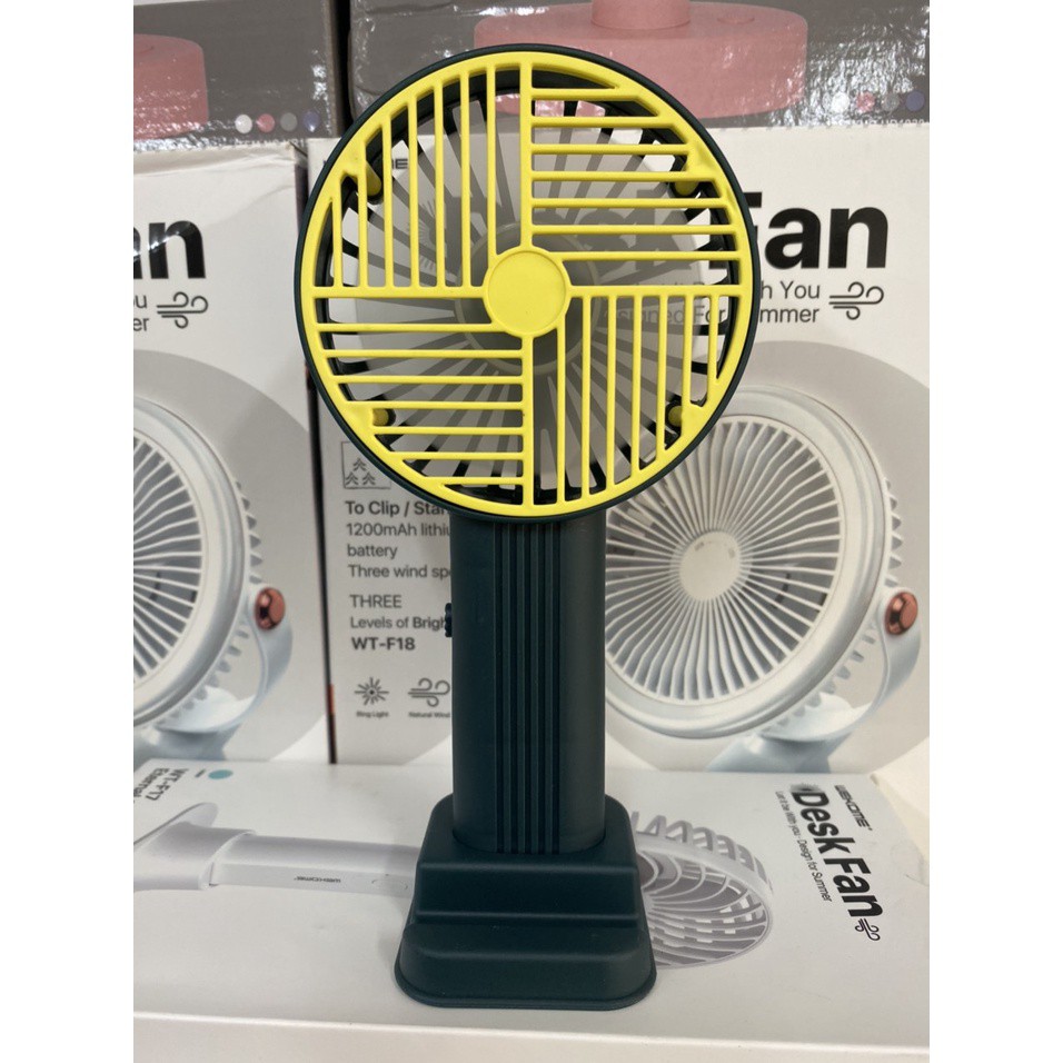 Quạt Tích Điện Mini FUN FAN tích hợp giá đỡ điện thoại, Pin Khoẻ , 3 chế độ giá mạnh , tiên lợi sử dụng mọi lúc mọi nơi