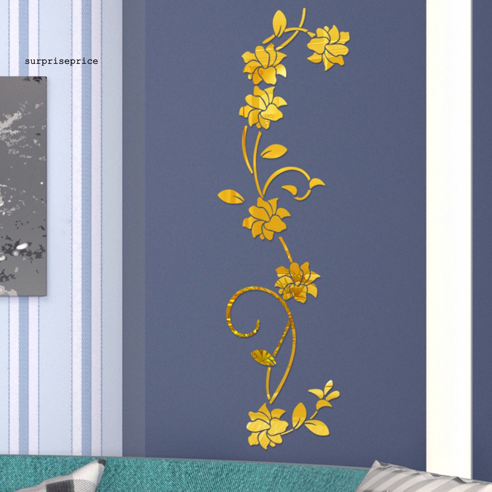 Sticker Dán Tường Diy Hình Dây Leo Hoa 3d Bằng Acrylic Trang Trí Nhà Cửa