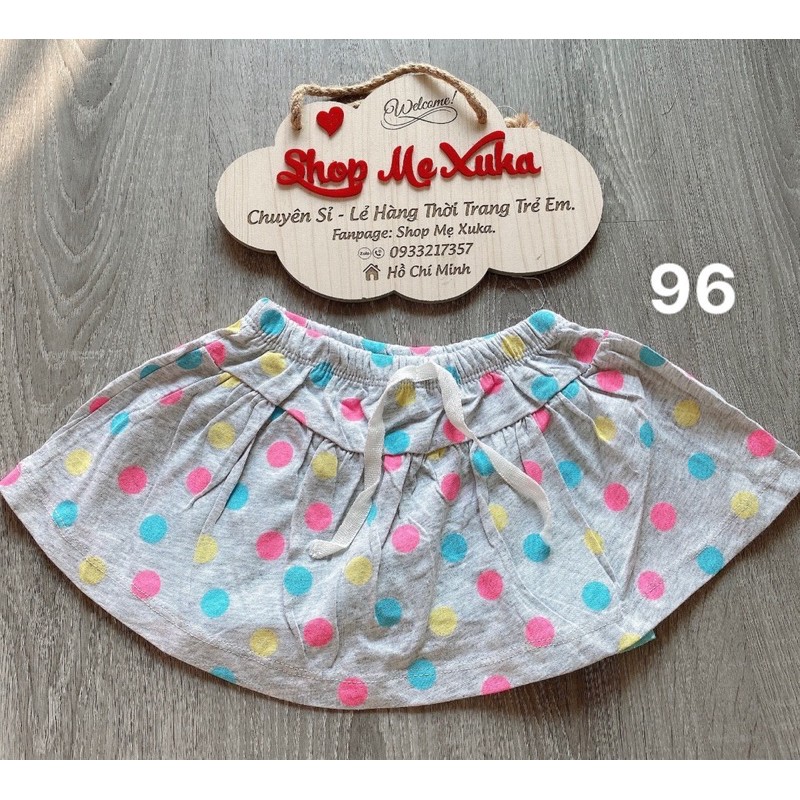 (Size 12-14kg) Chân váy ngắn kèm chip bé gái