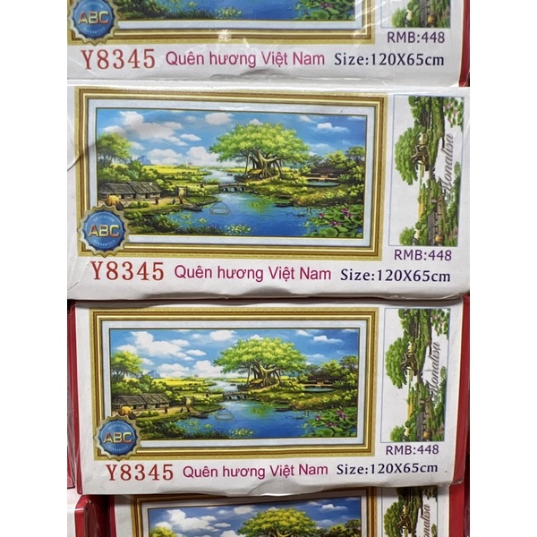 tranh đính đá phong cảnh quê hương việt nam y8345 (120x65)cm