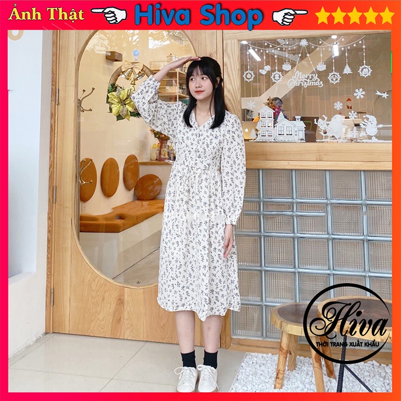 Váy trắng hoa nhí babydoll cổ V hoa nhí body cúc ngực , Đầm dự tiệc Ulzzang dáng dài thiết kế dự tiệc | BigBuy360 - bigbuy360.vn