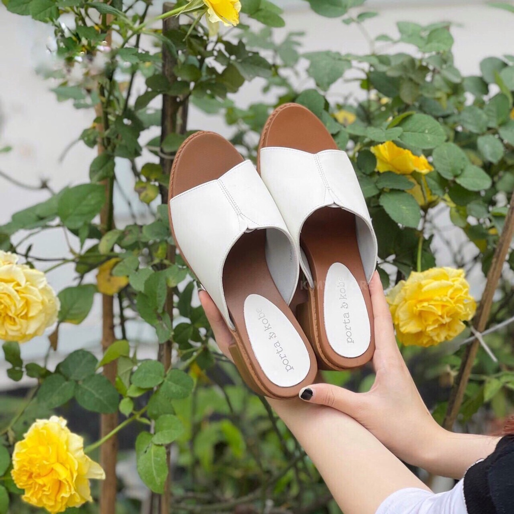 Dép Nữ Cao 3cm Da Thật Dép Quai Ngang Nữ