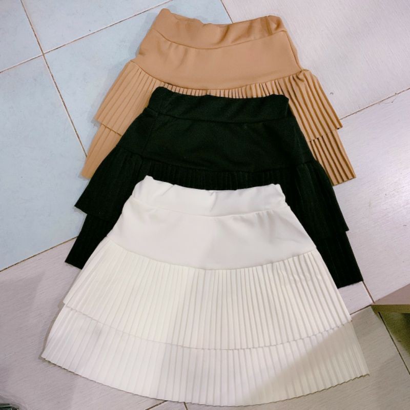 [ Mã FAMAYWA giảm 10K đơn 50K] Chân váy dập ly 2 tầng vải thun cao cấp | BigBuy360 - bigbuy360.vn