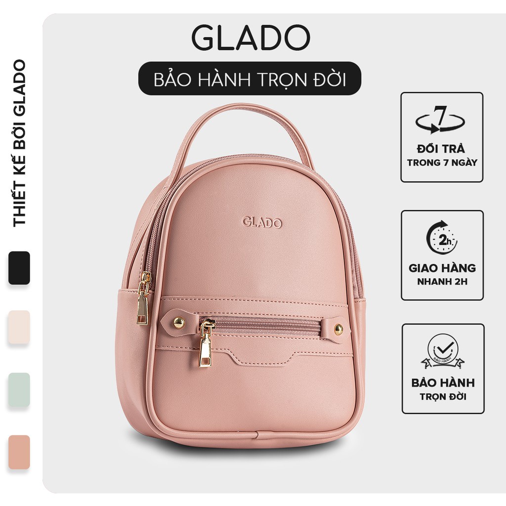 Balo nữ năng động trẻ trung thời trang Glado màu hồng đậm - GB004 - Hàng mới về