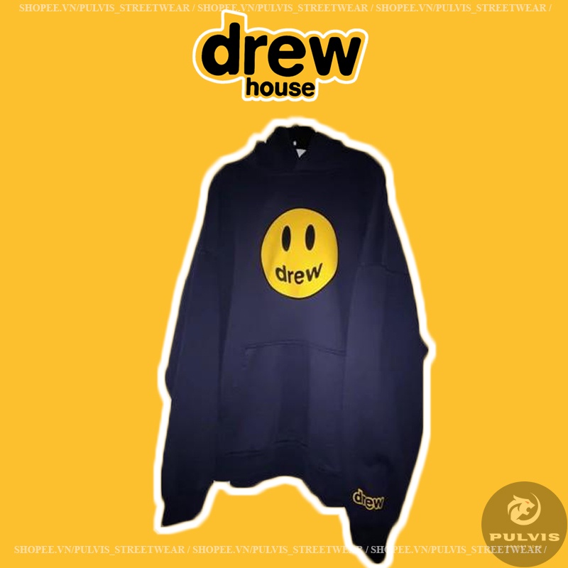 ⚡️[Hight Quality] - Áo Hoodie Justin Bieber Drew House Mascot Pullover Navy (XANH THAN), Áo hoodie DREW