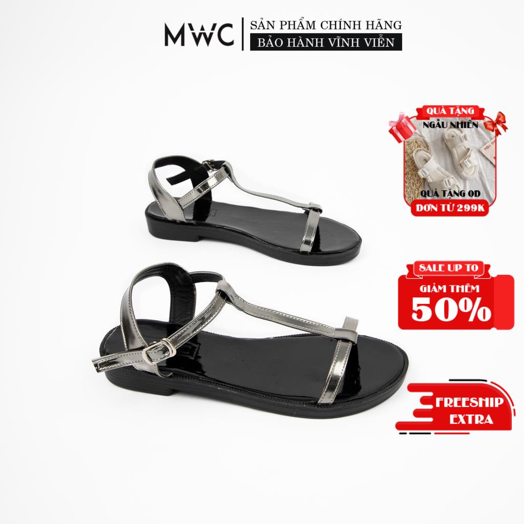 Giày Sandal Nữ MWC Đế Bệt Quai Thiết Kế Chữ T Basic NUSD- 2885