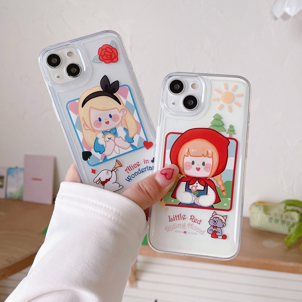 Ốp Điện Thoại TPU Hình alice Hoạt Hình Mới Cho iPhone11 xs max 7P/8Plus/12pro/13/pro max