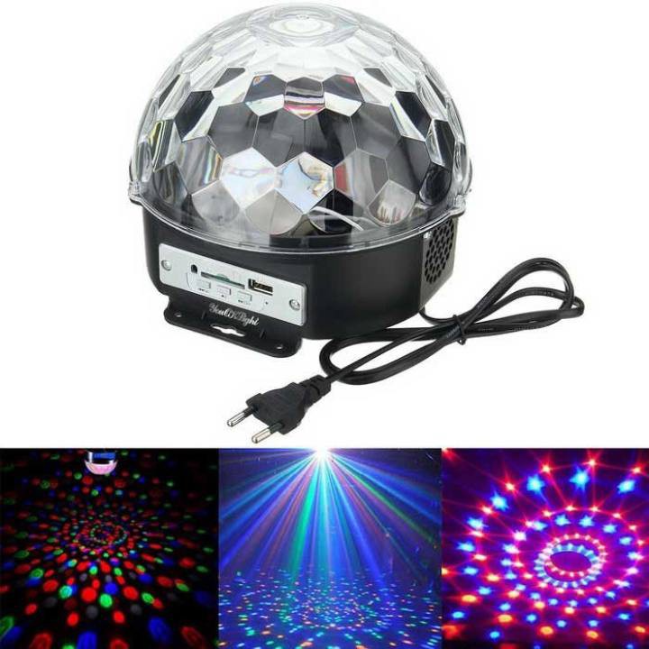Đèn led quả cầu vũ trường xoay cảm ứng USB điều khiển bằng khiển từ xa (đủ bộ khiển, quả cầu, và USB) - 247