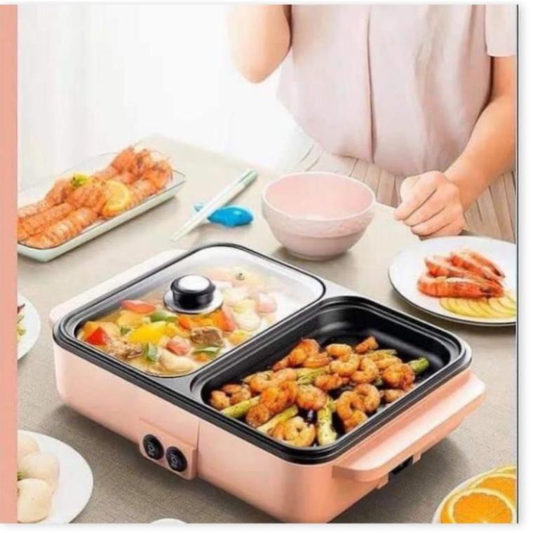 Bếp nướng lẩu 2 in 1 Mini Hàn Quốc - Bếp Điện Đa Năng Cofy ---Nồi Đôi Mini Nướng và Lẩu Cofy 2 trong 1