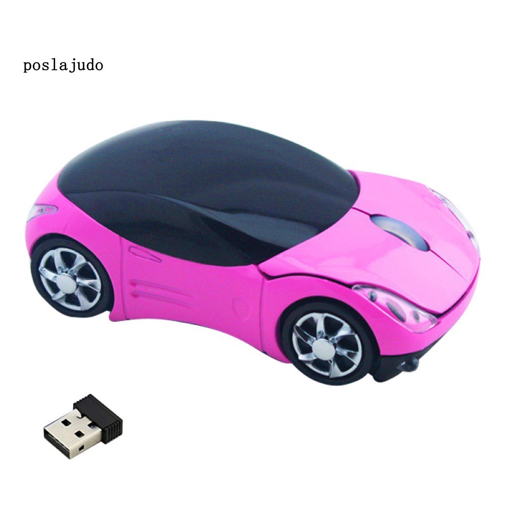 Chuột không dây hình xe hơi thể thao 3 nút bấm 1000DPI 2.4G có USB thu tín hiệu cho Laptop/máy tính