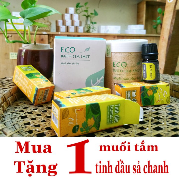 Tặng Tinh Dầu Sả Chanh - Muối Tắm Sinh Dược Eco Cho Bé Hộp 400g