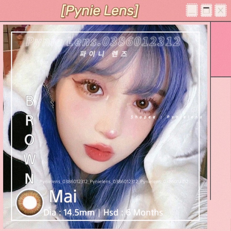 🦋 🄻🄴🄽🅂 🄼🄰🄸 🄱🅁🄾🅆🄽 🦋 Dòng lens nâu viền đen giãn to lên mắt tự nhiên size to nên baby lắm nè | Pynielens
