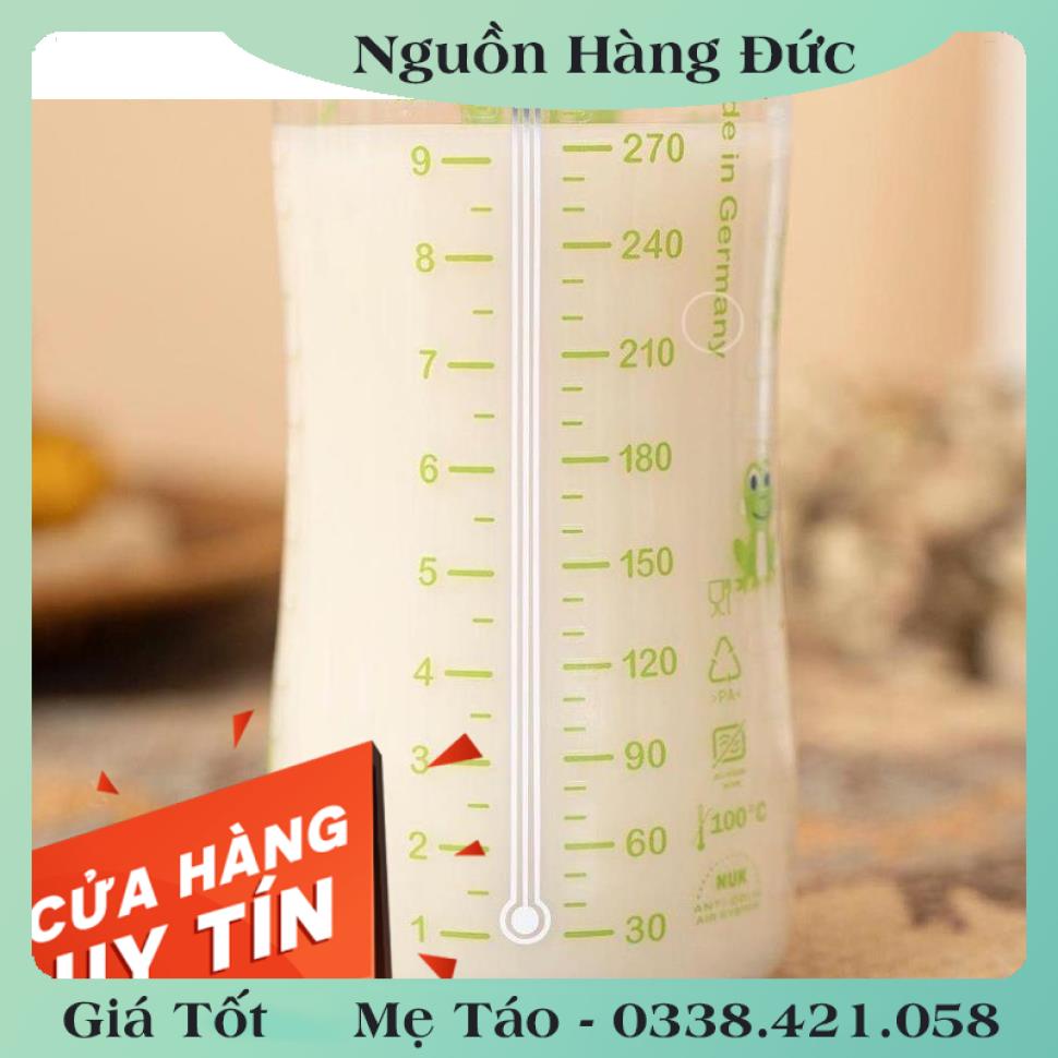 [auth] Bình Sữa Cảm Biến Nhiệt Nuk PP 150Ml / 300Ml Núm Silicone - Nội địa Đức Đủ Bill [Hot]