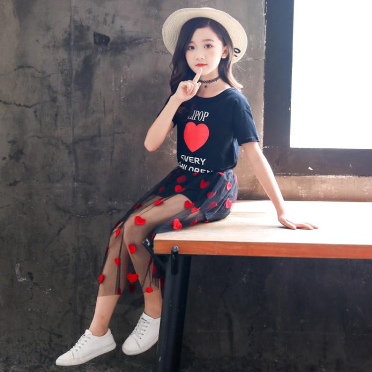 new Children's wear Short sleeve suit Spot girl suit simple suit Korean two-piece suit gentle premium suit Korean baby