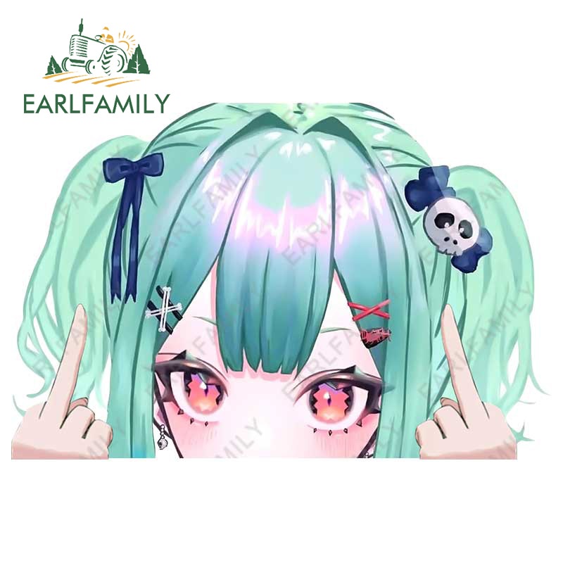 Earlfamily 13cm x 8.6cm cho hololive en uruha rushia car accessoires dán xe máy anime decal caravan kem chống nắng vinyl xe bọc