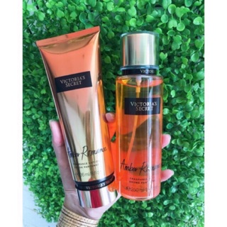 COMBO XỊT THƠM +DƯỠNG THỂ TOÀN THÂN VICTORIA’S SECRET FRAGRANCE MIST AMBER CHÍNH HÃNG 250ML