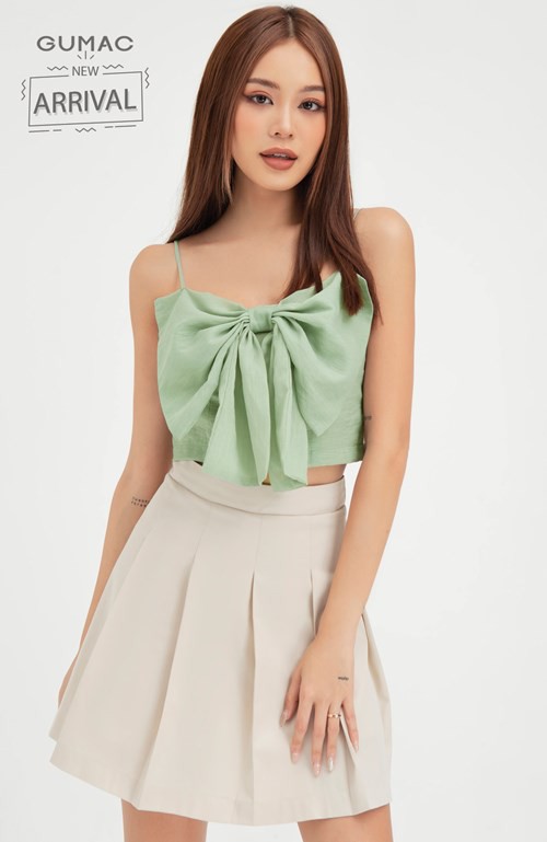 Áo kiểu nữ 2 dây nơ ngực GUMAC đủ màu, phong cách dễ thương AB499 | BigBuy360 - bigbuy360.vn