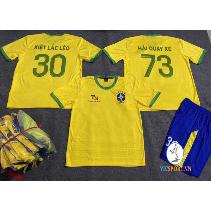 Áo Đá Bóng, Quần Áo Đá Banh Đội Tuyển BRAZIL World Cup 2022 Thun Lạnh Thoáng mát- Vicsport