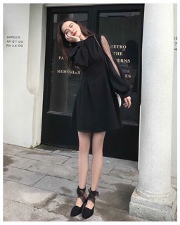 Đầm phối tay lưới