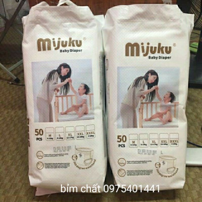Bỉm Quần Mijuku 50 miếng đủ các size M, L, XL, XXL