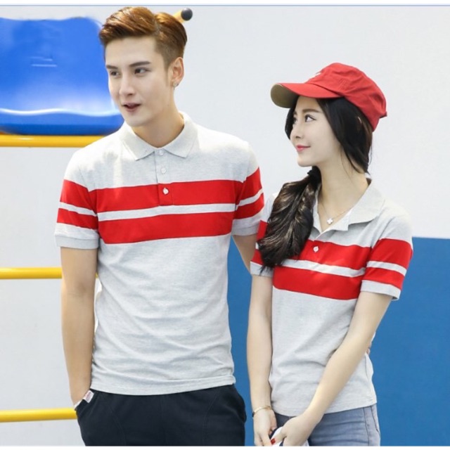 Áo polo xám viền đỏ Unisex (có bán lẻ)