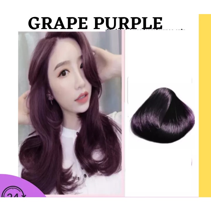 Thuốc Nhuộm Tóc Màu Tím Đen Quả Nho Tại Nhà 4/2 Grape Purple Hair Dye Cream