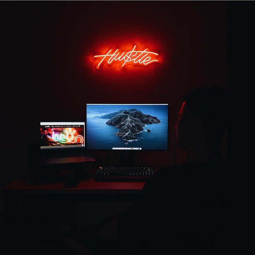 [INEON] Đèn LED neon chữ Hustle