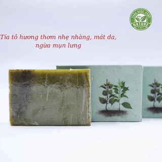 Xà Bông Sinh Dược Tía Tô 100% thiên nhiên HandMade   (Mát Da, Ngừa Mụn)