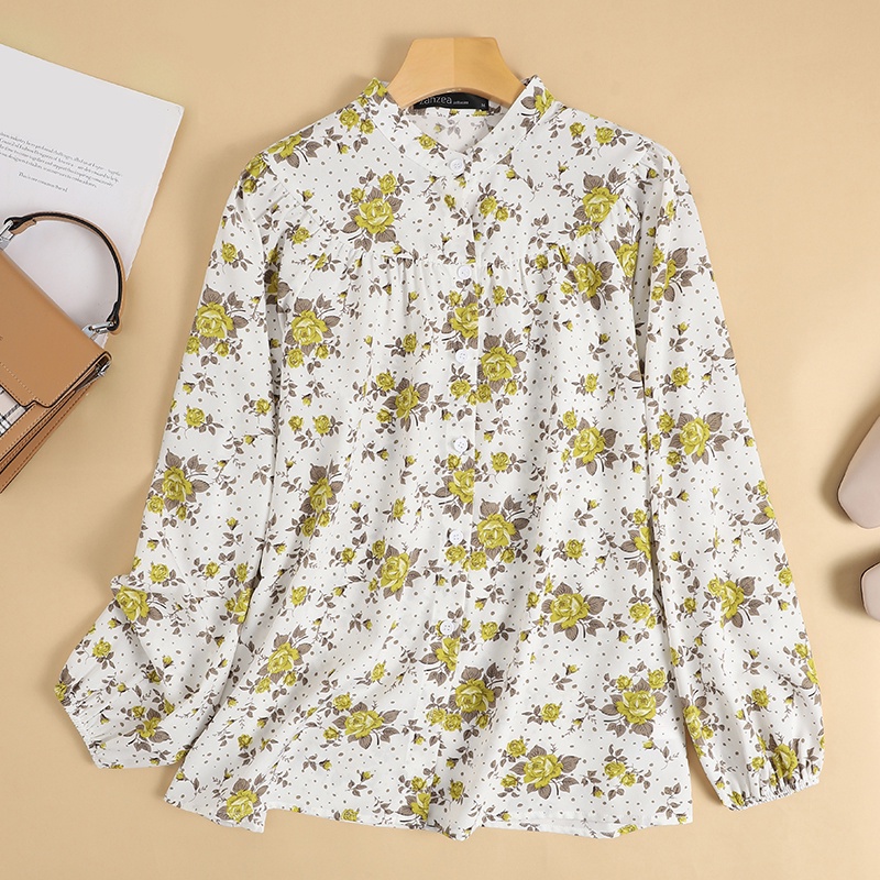 Áo kiểu Zanzea dài tay in họa tiết hoa phong cách Hàn Quốc dành cho nữ