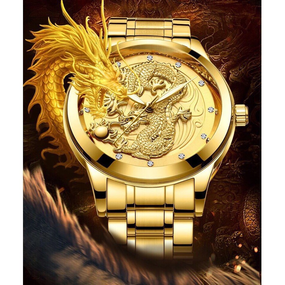 Đồng Hồ Nam FNGEEN Dây Vàng Mặt Rồng In Nỗi Đẳng cấp doanh nhân  dây thép cao cấp sang trọng ( TẶNG KÈM VÒNG TÙY HƯU ) | BigBuy360 - bigbuy360.vn