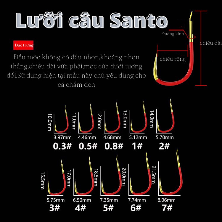 Lưỡi Câu Cá cao cấp LYYP Đỏ Vàng , thiết kế thông minh , màu sắc đánh lừa cá , thân lưỡi chắc chắn , cá khó thoát