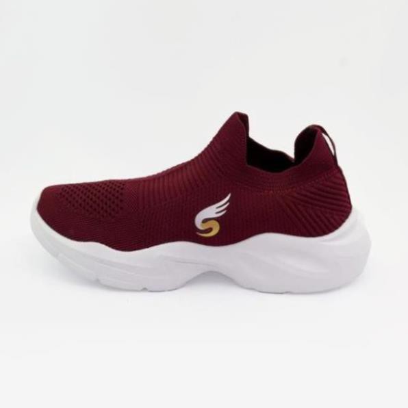 -K8966-6-RED Giày thể thao nữ sneaker Sshoes-không dây, vải thun mềm nhẹ
