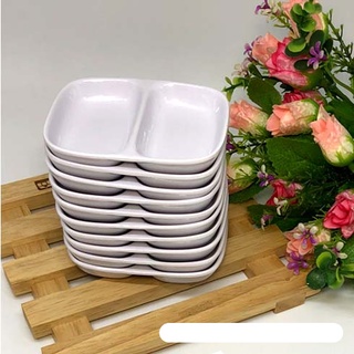 CHÉN ĐỰNG NƯỚC CHẤM GIA VỊ, DĨA CHẤM NHÍP 2 NGĂN