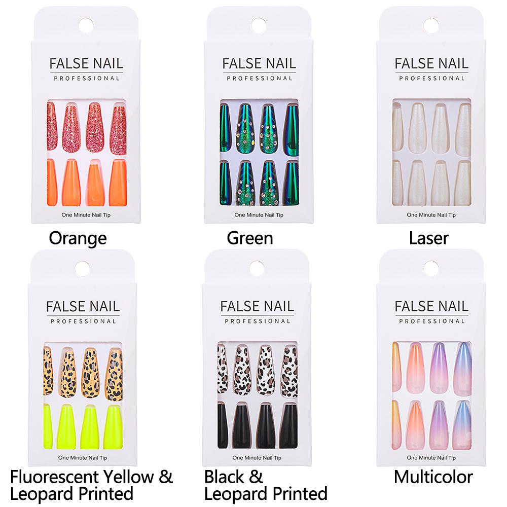 Set 24 Móng Tay Giả Bằng Nhựa Acrylic DIY Ốp