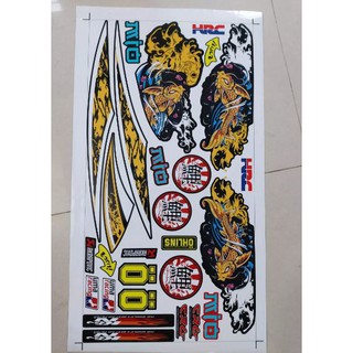 Tem Rời Mio Cá Chép Dán Xe Đen - Tem 3 Lớp - Tặng Logo