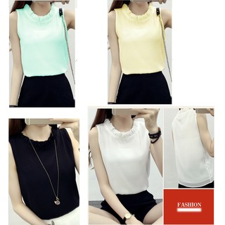 [100k 4 cái] Áo 2 Lớp Cổ Xếp Bèo Hana - [Free Ship Đơn Hàng 50k]