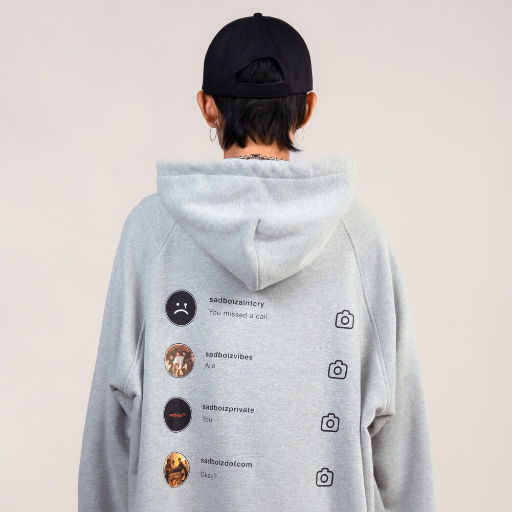 Áo hoodie SADBOIZ Sadtagram Black & Gray