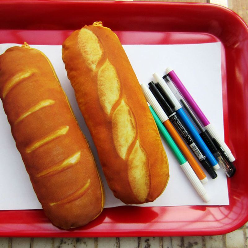 Túi Đựng Bút Hình Bánh Mì Pháp Hoạt Hình Sức Chứa Lớn