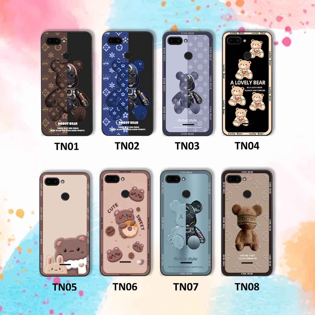 Ốp Xiaomi Redmi 6 bear brick, gấu đáng yêu, dễ thương