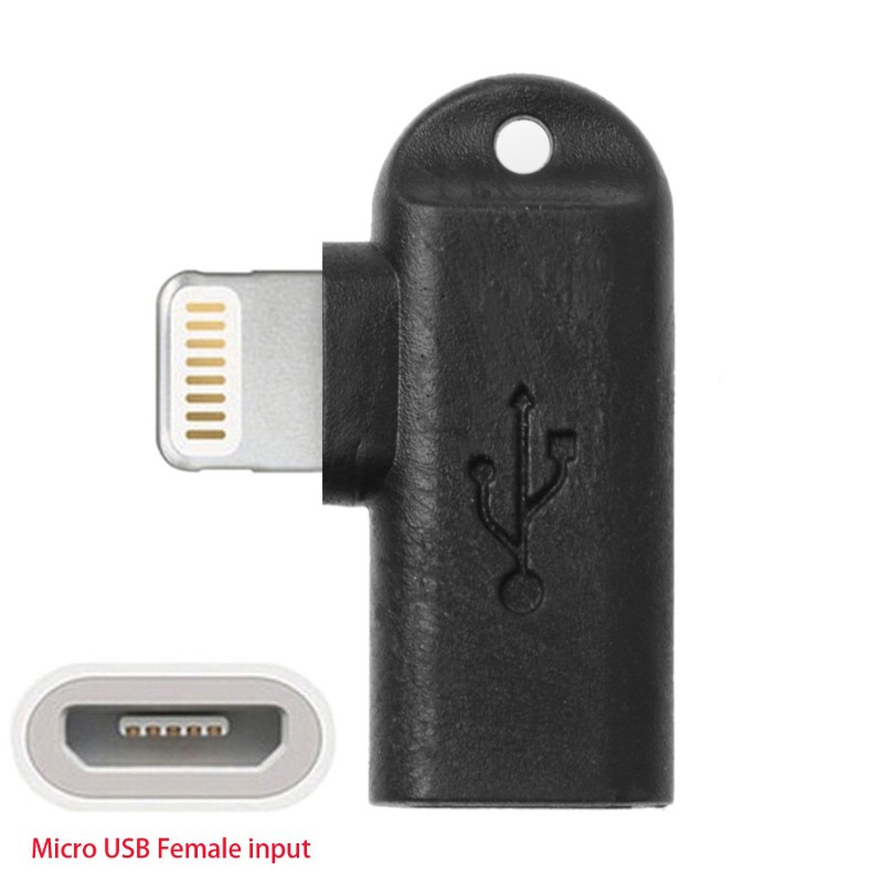 WINGO 90 Degree Micro USB Female To Lightning Male Data Charge Converter For ip