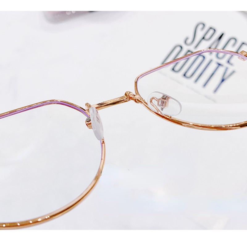 (KIQI-FASHION) COD Mắt Kính Gọng Tròn Bằng Kim Loại Siêu Nhẹ Chống Ánh Sáng Xanh Thời Trang Cho Nam Nữ