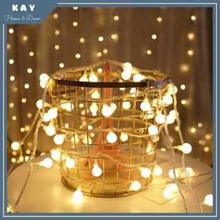 Dây đèn led Cherry Ball sử dụng pin AA màu vàng ấm trang trí (chưa kèm pin)