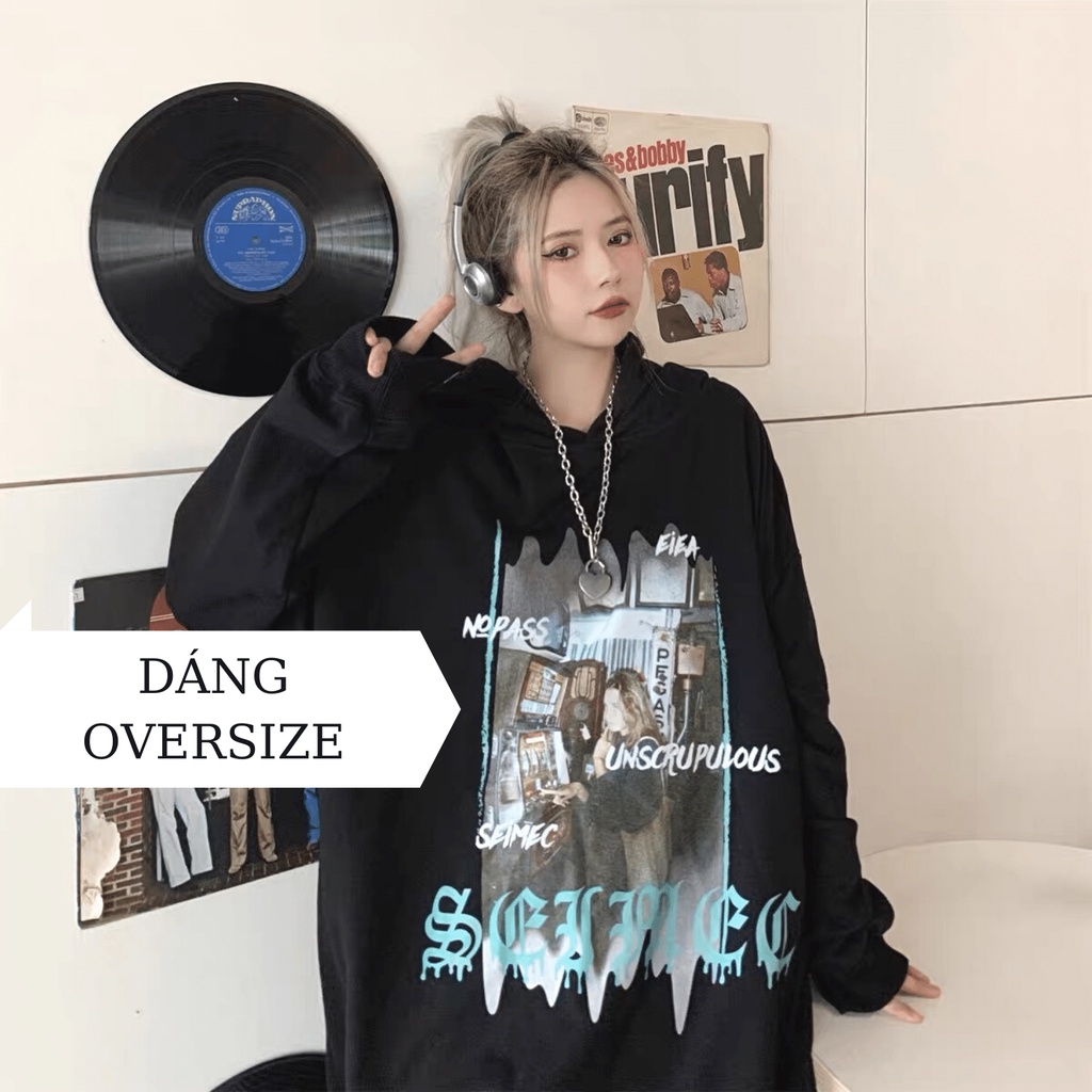 Áo hoodie nữ form rộng Min Room, áo nỉ unisex mũ hai lớp dày dặn NOPASS AHNP | BigBuy360 - bigbuy360.vn